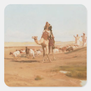 Adesivo Quadrado Beduíno no deserto, 1884 (óleo na canvas)