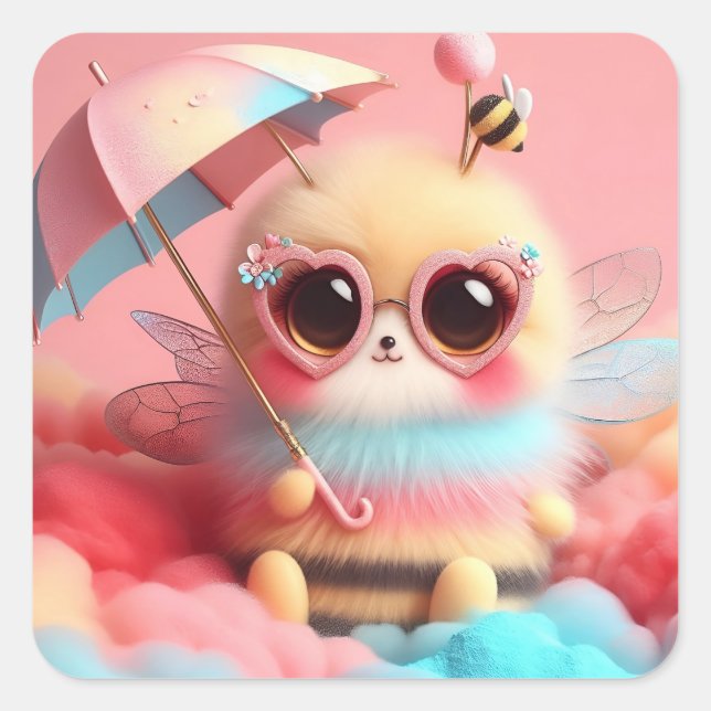 Adesivo Quadrado Bee Sticker (Frente)