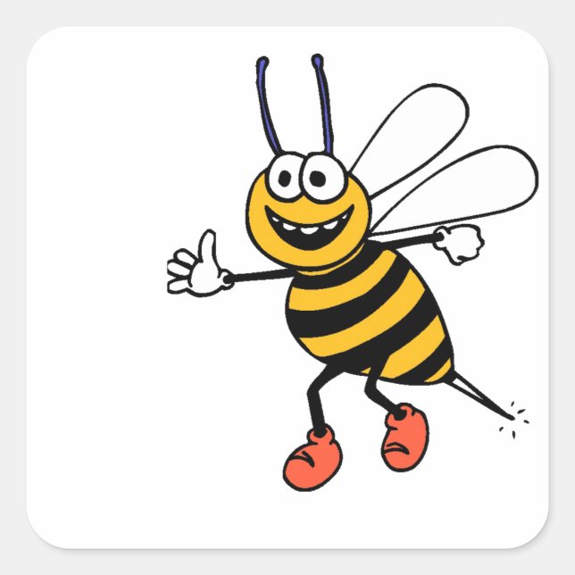 Adesivo Quadrado Bee Sticker (Frente)