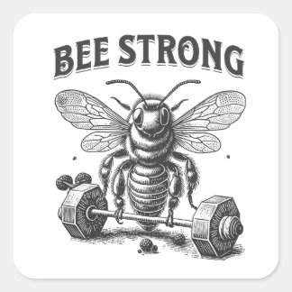 Adesivo Quadrado Bee Strong