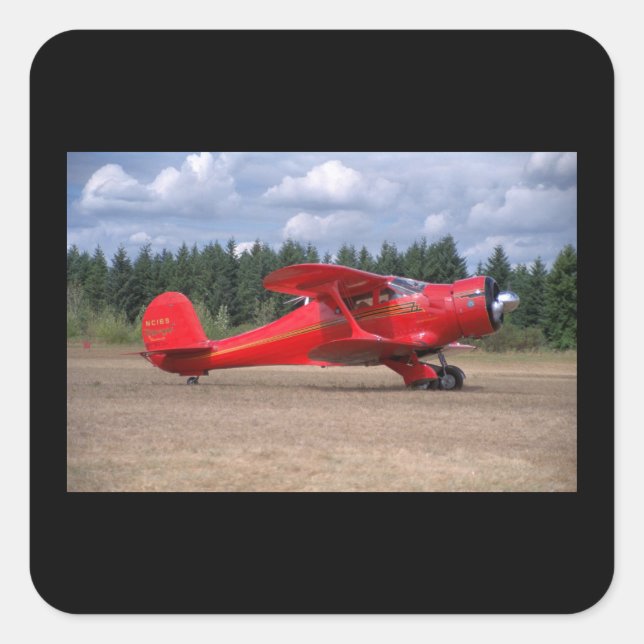 Adesivo Quadrado Beech, Staggerwing, 1946_Classic Aviation (Frente)