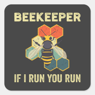 Adesivo Quadrado Beekeeper Honeycomb Apicultura Engraçada