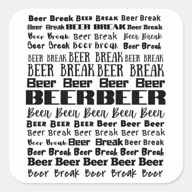 Adesivo Quadrado Beer Break Beer Lover (Frente)