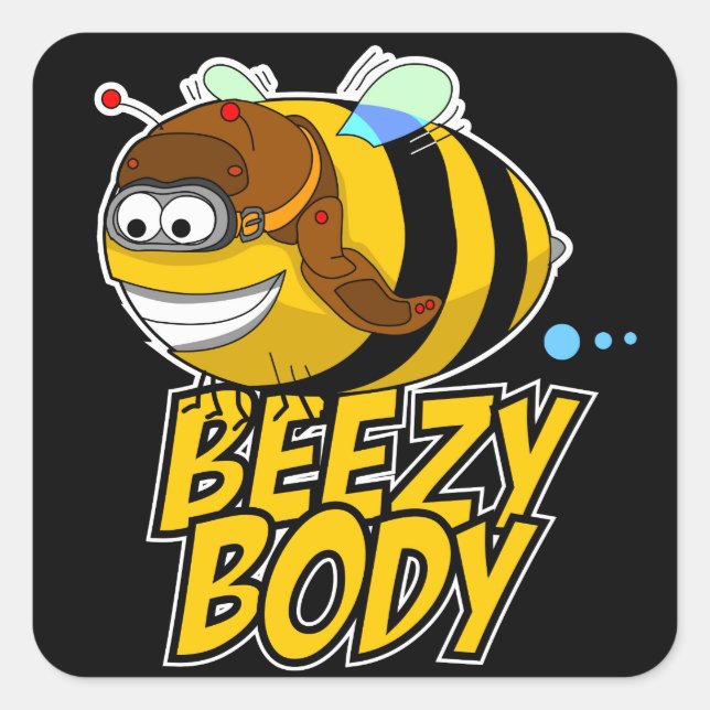 Adesivo Quadrado Beezy Body Bee Sticker (Frente)