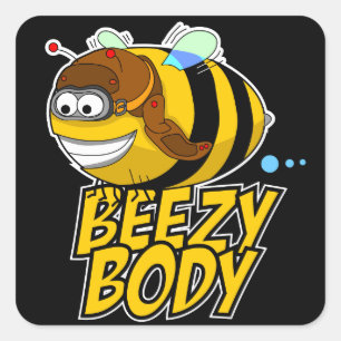 Adesivo Quadrado Beezy Body Bee Sticker