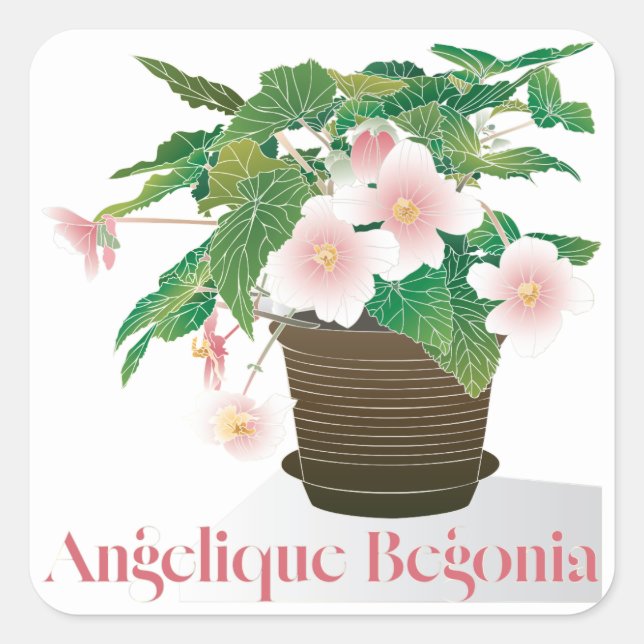 Adesivo Quadrado Begonia Stickers (Frente)