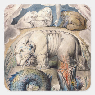 Adesivo Quadrado Behemoth E Leviatã William Blake 1825