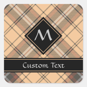 Adesivo Quadrado Beige e Brown Tartan