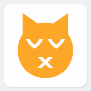 Adesivo Quadrado Beijar com o Gato Emoji de Olhos Fechados