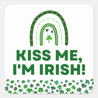 Adesivo Quadrado Beije-Me! Sou irlandês