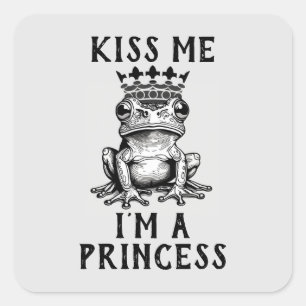 Adesivo Quadrado Beije-me, sou uma Princesa Sticker