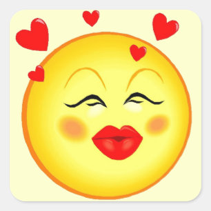 Adesivo Quadrado Beijos Para Você Namorados Feliz