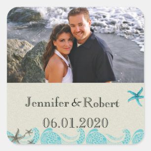 Adesivo Quadrado Beira-mar no casamento da areia e do Aqua