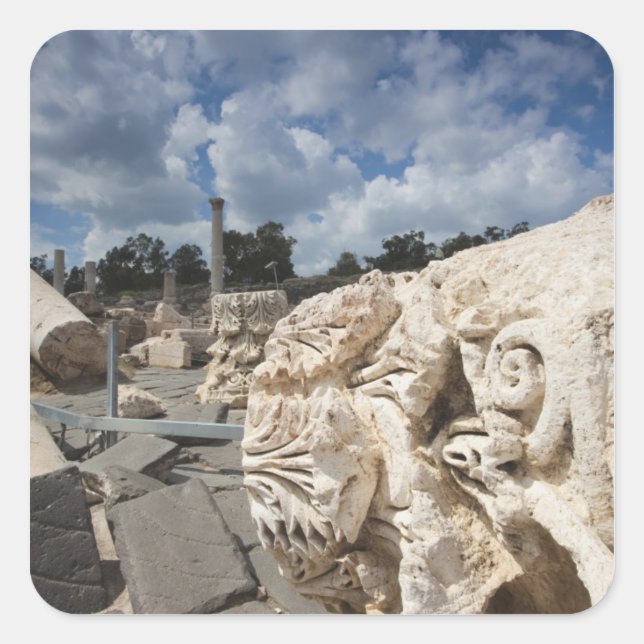 Adesivo Quadrado Beit she-An National Park, ruínas da era romana (Frente)