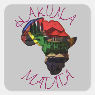 Adesivo Quadrado Bela África - Hakuna Matata Personaliza Produto