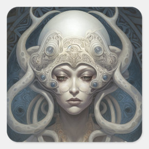 Adesivo Quadrado Bela Bruxa Demon Queen Fantasy Art