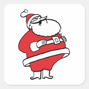 Adesivo Quadrado Bela Caricatura Jolly Santa Claus Rindo Ho Ho Ho H
