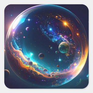 Adesivo Quadrado Bela Cósmica Galaxy Fantasy Art