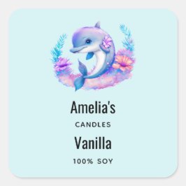 Adesivo Quadrado Bela Criatura Do Mar De Golfinho