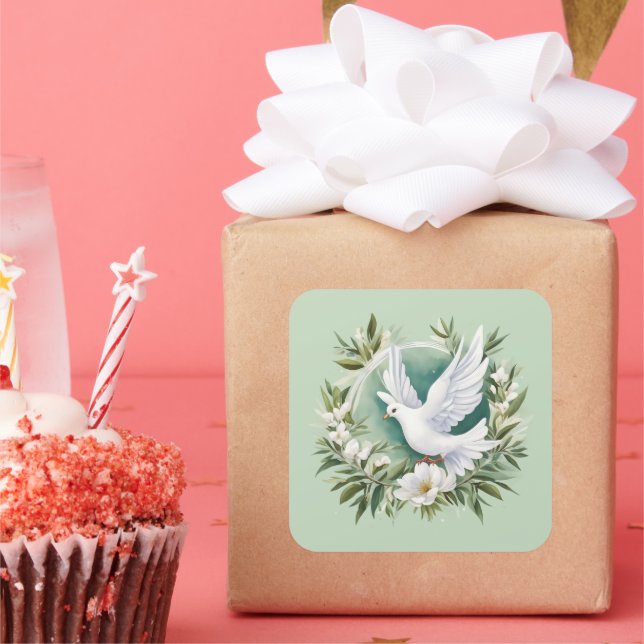 Adesivo Quadrado Bela Doença Branca (Festa)