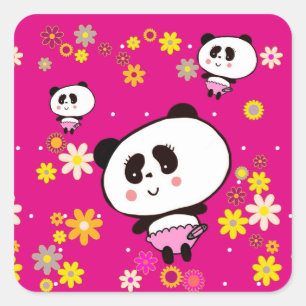 Adesivo Quadrado Bela Panda Bela personalizada