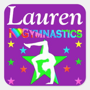 ADESIVO QUADRADO BELA ROUPA EU ADORO GINÁSTICO.