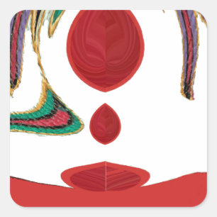 Adesivo Quadrado Bela Textura de Cores Vermelha, Branca, Roxa e Ver
