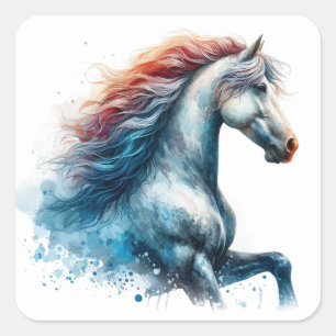 Adesivo Quadrado Bela Vinheta de Cavalo