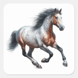 Adesivo Quadrado Bela Vinheta de Cavalo