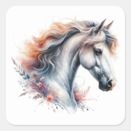 Adesivo Quadrado Bela Vinheta de Cavalo