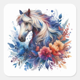 Adesivo Quadrado Bela Vinheta de Cavalo