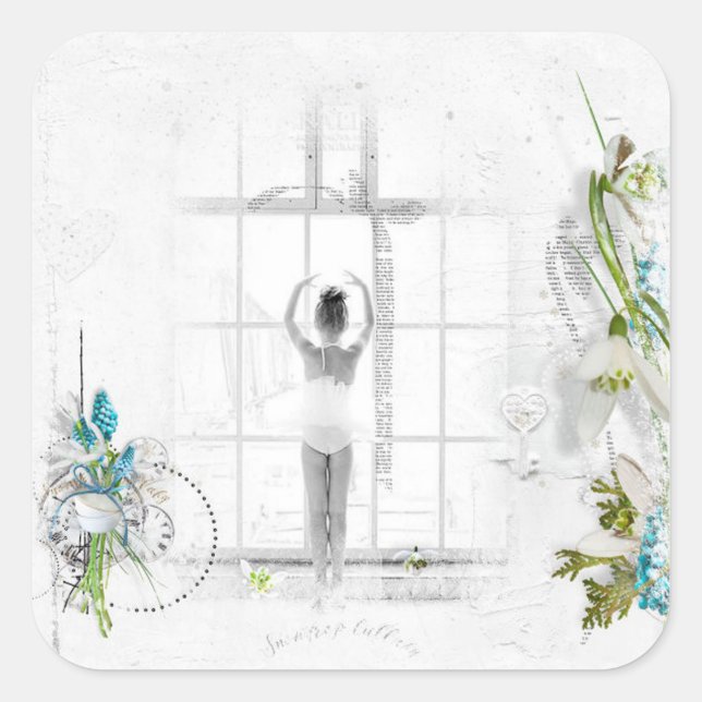 Adesivo Quadrado Bela Vítima Ballerina Child Stickers (Frente)