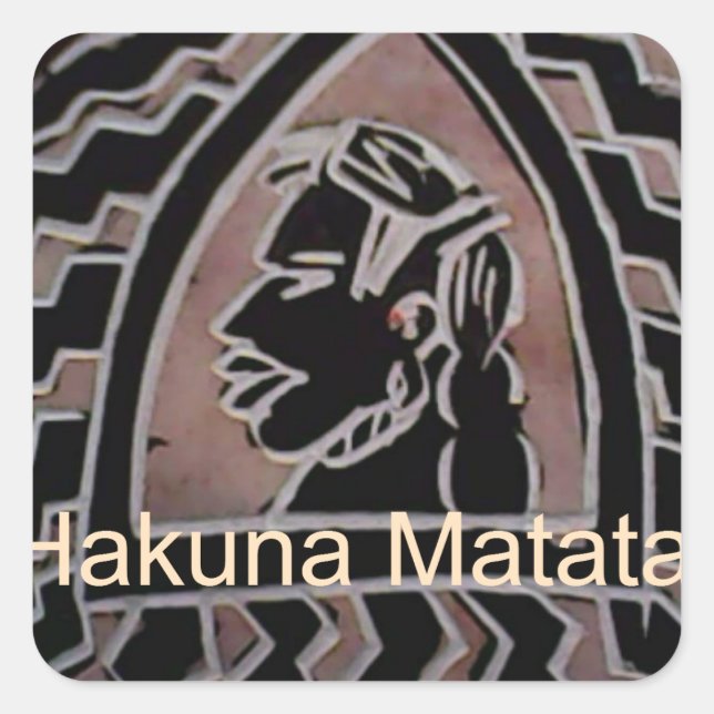 Adesivo Quadrado Beleza Africana: Bongo Maasai Retrai Arte Tribal (Frente)