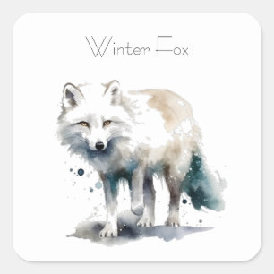 Adesivo Quadrado Beleza Árctica: Costume da Fox de inverno
