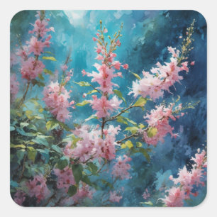 Adesivo Quadrado Beleza do Jardim - Coleção de Arte da Série Floral