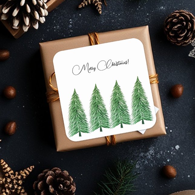 Adesivo Quadrado Beleza do País das Festas de inverno (Criador carregado)