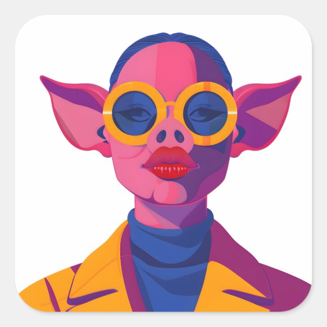 Adesivo Quadrado Beleza Porcina (Frente)