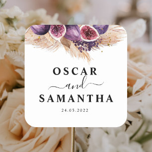 Adesivo Quadrado Beleza Tendência Figos Roxos & Pampas