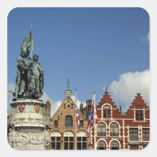 Adesivo Quadrado Bélgica, Brugge (também conhecido como Brug ou Bru