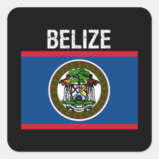 Adesivo Quadrado Belize, bandeira de Belize