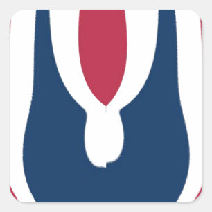 Adesivo Quadrado Belo Abstrato de cor vermelho, branco, azul de tex