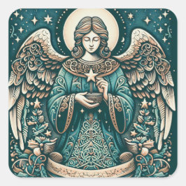 Adesivo Quadrado Belo Angel Beneath sob as estrelas