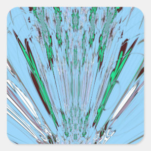 Adesivo Quadrado Belo Aqua Azul Azul Incrível Arte Floral