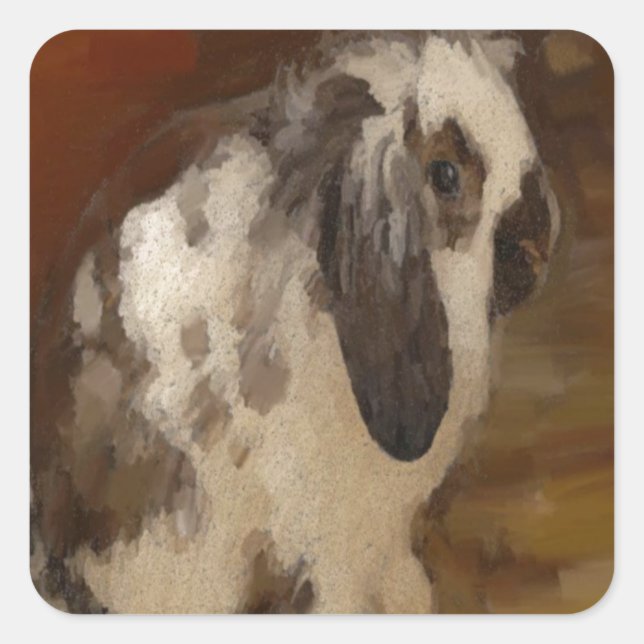 Adesivo Quadrado Belo Bebê Lop Vermelho Coelho/Kit (Frente)