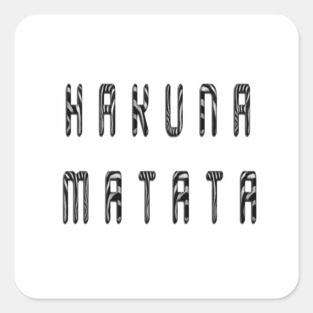 Adesivo Quadrado Belo Design de Impressão de Zebra (Frente)