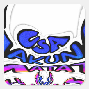 Adesivo Quadrado Belo e impressionante texto divertido dos EUA, pad