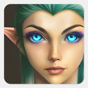 Adesivo Quadrado Belo Fada De Olho Azul