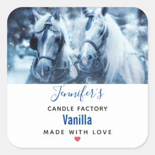 Adesivo Quadrado Belo Horse Team Winter Photo Candle Business