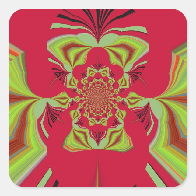 Adesivo Quadrado Belo Incrível Padrão Africano de Motif Amarelo (Frente)