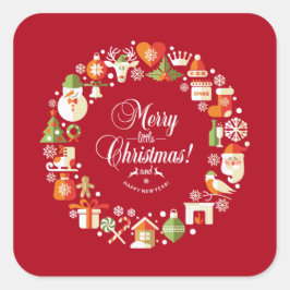 Adesivo Quadrado Belo Natal Feliz | Vedante